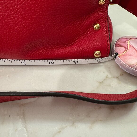 Michael Kors Red Leather Hamilton Medium East West Tote Shoulder Bag - Picture 8 of 13